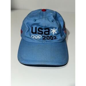 Vintage 2002 USA Olympics Official Baseball Hat Unisex One-Size Blue Adjustable